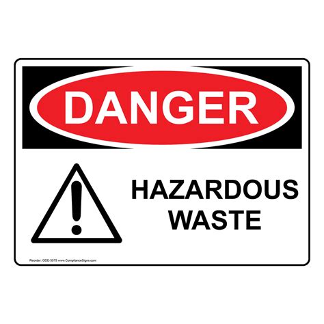OSHA Sign DANGER Hazardous Waste Sign Hazmat
