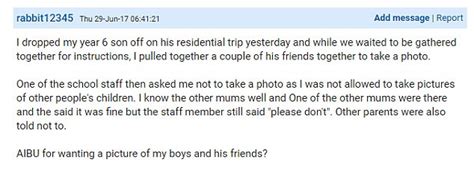 Mumsnet User Told She Cant Take Photos Of Son At School Daily Mail Online