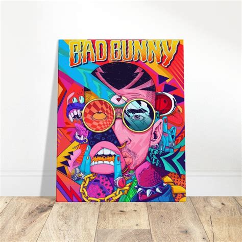 Bad Bunny Canvas Wall Art X 100pre Bad Bunny T Oasis Etsy