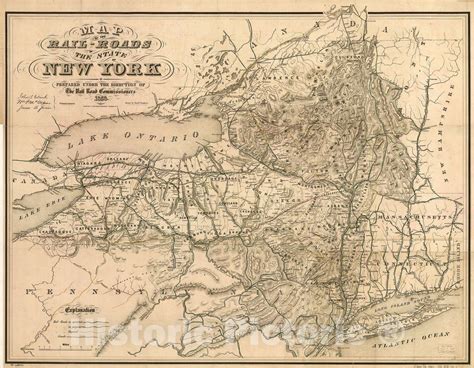 Historic 1856 Map Map Of The Rail Roads Of The State Of New York