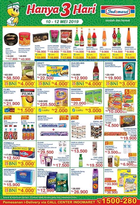 Jangan lewatkan promo dan diskon menarik akhir minggu hanya di indomaret. Katalog Promo JSM Indomaret Periode 10-12 Mei 2019