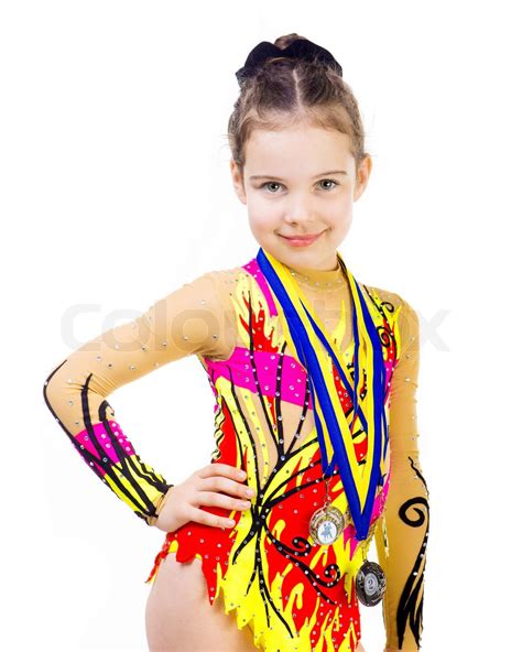 Little Girl Gymnast Stock Image Colourbox