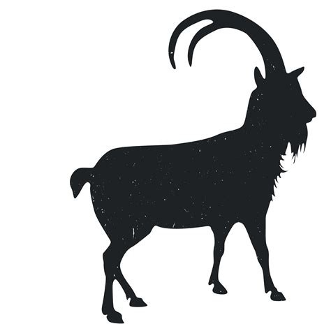 Goat Silhouette Black And White Animal Silhouettes Png Download