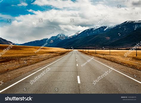 Landscape Straight Long Road In The Altai Royalty Free Stock Photo