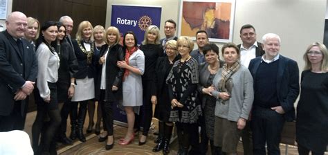 Okoń s., kowalczyk k., miazga d. Goście honorowi na spotkaniu RC Warszawa F. Chopin - Rotary Polska