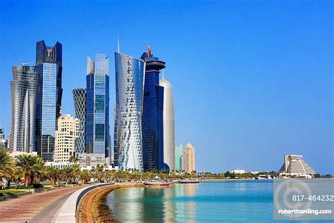 Qatar Doha City The Corniche Stock Photo