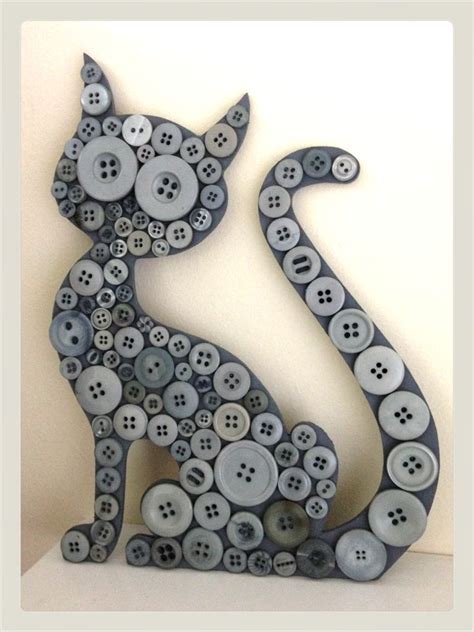 I Think I Saw A Cat Button Crafts For Kids Button Crafts Button Art