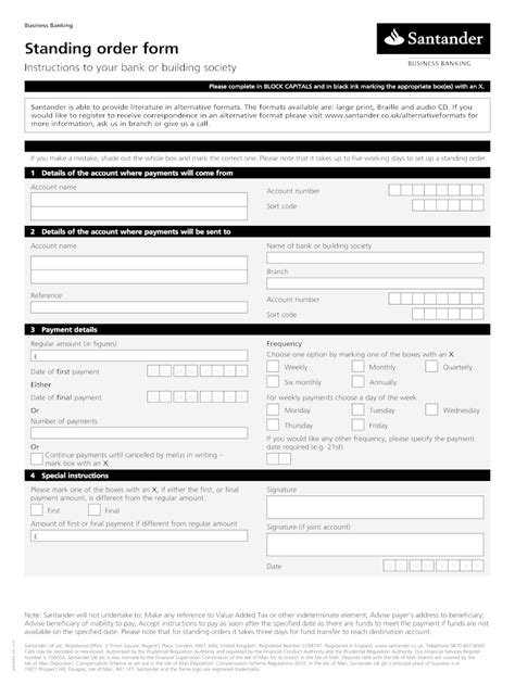 Standing Order Template