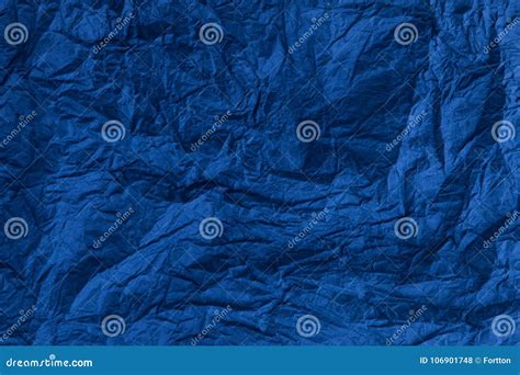 Dark Blue Wrinkled Paper Stock Photo Image Of Texture 106901748