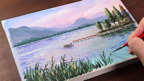 Calm Lake Easy Acrylic Painting For Beginners 1541