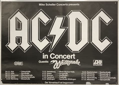lot 60 ac dc back in black 1980 tour poster