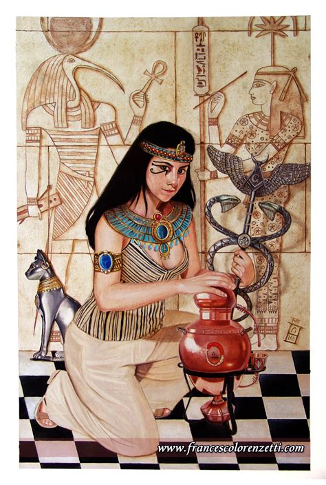 Ritratto Di Donna Alchimista In Stile Antico Egitto Ritratti Su