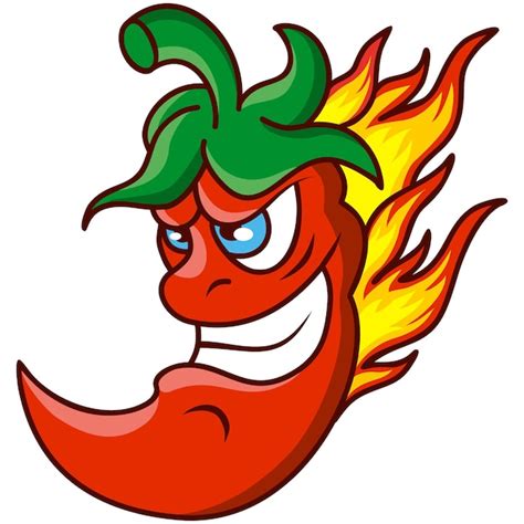 Premium Vector Red Hot Chili Pepper Cartoon Mascot Fire Flames