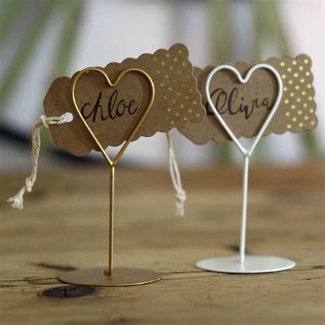 Set Of Eight Heart Name Place Holders White By The Wedding Of My Dreams