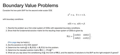 Solved Boundary Value Problems Consider The Two Point Bvp