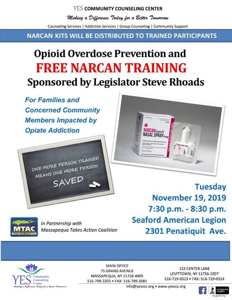 Nov 19 Opioid Overdose Prevention And Free Narcan Training