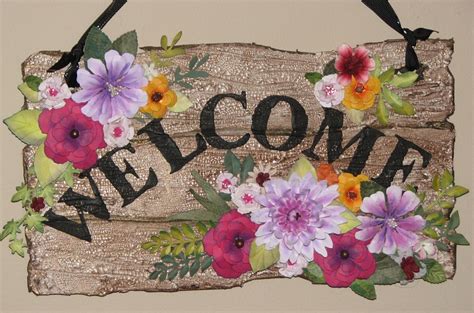 Ink Stains Springtime Welcome Sign Paper Flowers Galore