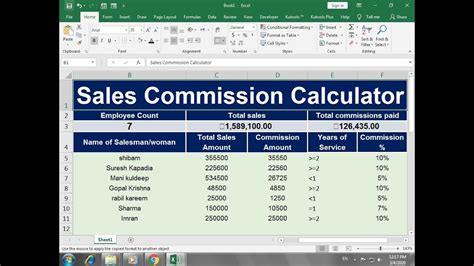I am producing last report for my venture. how to calculate commission using excel - YouTube