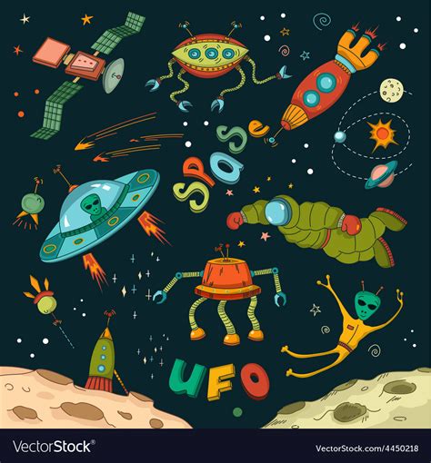 Outer Space Design Elements Royalty Free Vector Image
