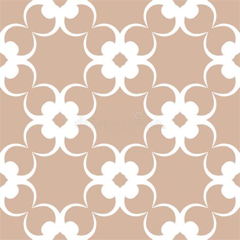 Seamless Beige Pattern With White Wallpaper Ornaments Stock Vector