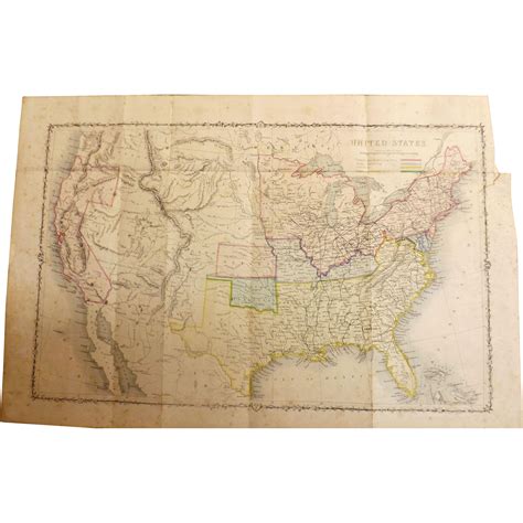 Original Map Of The United States Pre 1845 The Map Is Pre The