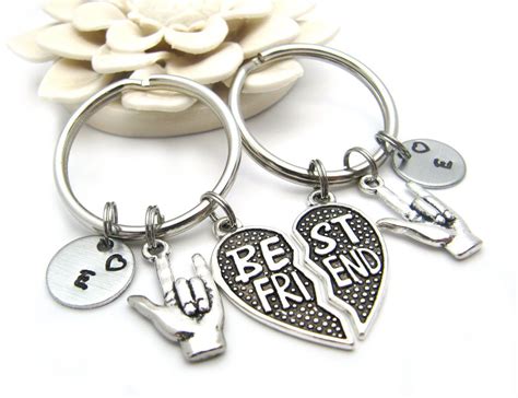 Set Of 2 Friendship Keychains Best Friend Keychain For 2 Etsy