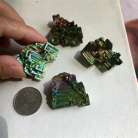 10g Natural Aura Rainbow Titanium Bismuth Quartz Crystal Cluster