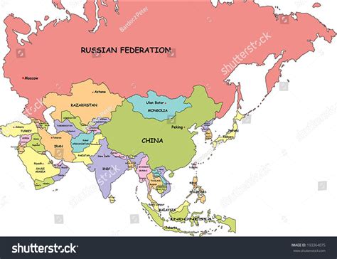 Political Map Of Asia With Capital Cities Map Of World