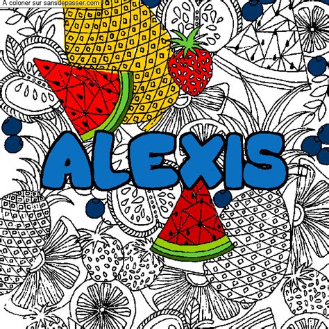 Dessin Colori Coloriage Pr Nom Alexis D Cor Mandala Fruits Par
