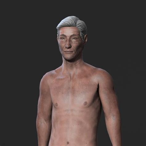 Animated Naked Old Man Rigged 3d Game Character Low Poly 3d Model Meshplorer
