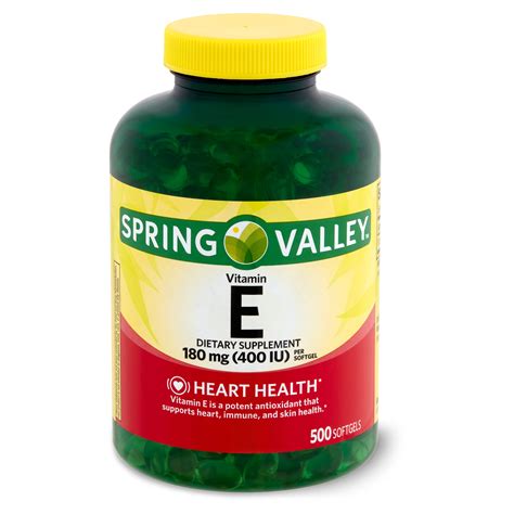 Spring Valley Vitamin E Dietary Supplement, 180 mg, 500 count - Walmart ...