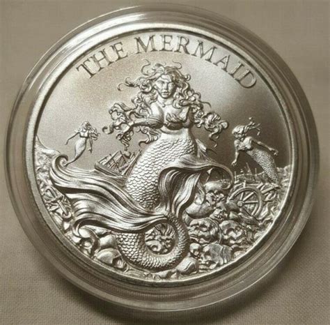 1oz The Mermaid 999 Fine Silver Round Coin Atargatis Mermaid Goddess