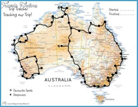Australia Map Road Travelsfinderscom