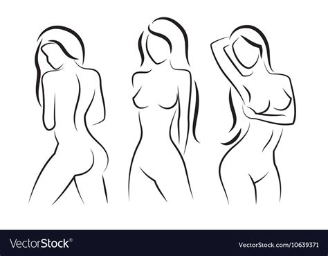 Nude Woman Silhouette Beautiful Girl Royalty Free Vector