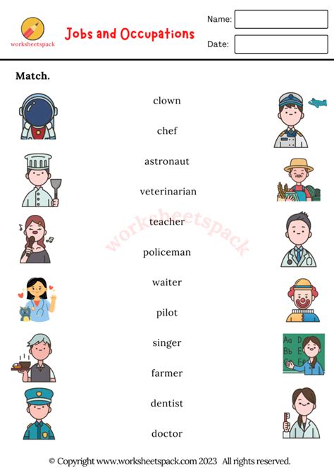 Free Jobs And Occupations Worksheets Pdf Englishpics
