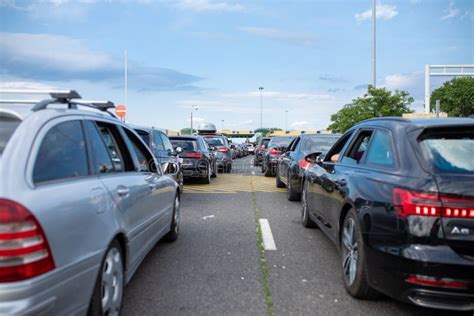 Traffic Jams At The Horgos Border Crossing Between Serbia And Hungary