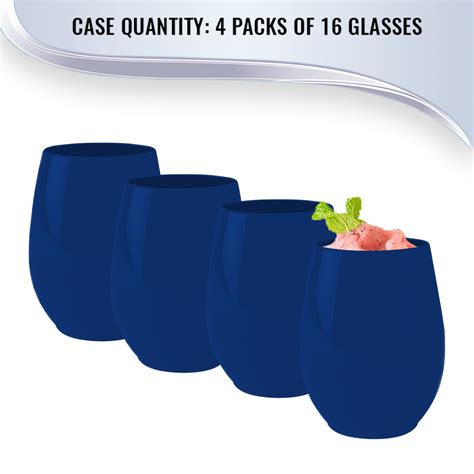 Plastic Glasses Navy Stemless Wine Glasses Smarty Had A Party