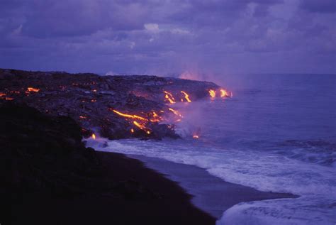 Lava Meets The Sea By Peter French Printscapes Hawaii Volcanoes