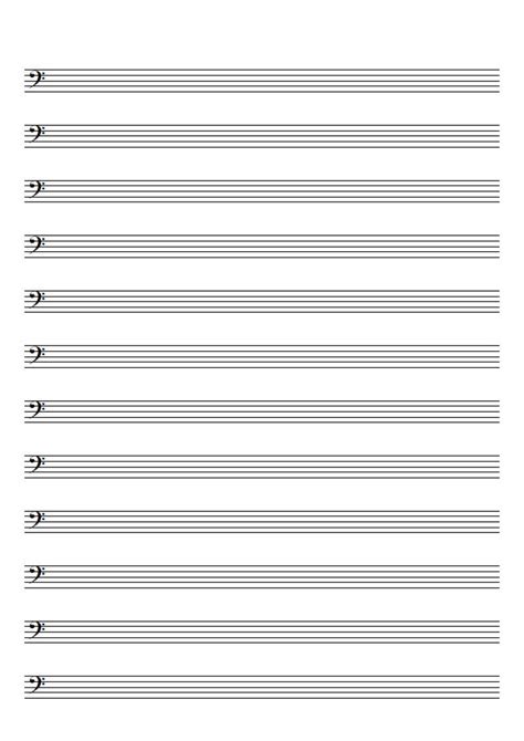 A4 Music Blank Sheet Bass Clef 8 And 12 Staves Printable Etsy