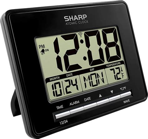 Buy Sharp Atomic Desktop Clock Auto Set Digital Alarm Clock Atomic