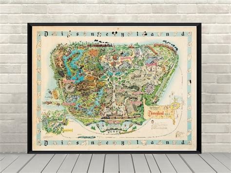 Vintage Disney World Map Poster Carley Winifred