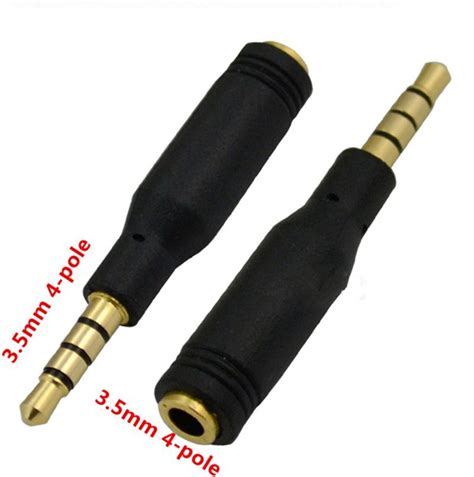 Dc 35mm 18 Stereo 4 Pole Trrs Male Plug To 4pole Female Gold