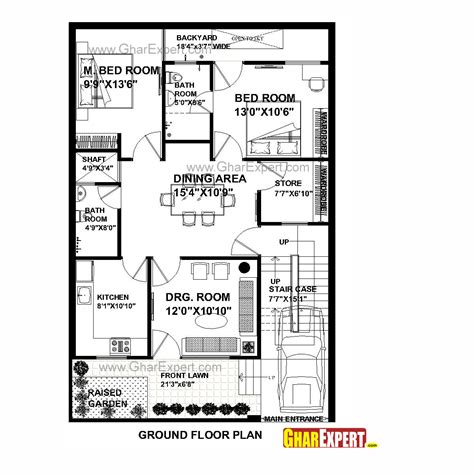 House Plan For 30 Feet By 45 Feet Plot Plot Size 150 Square Yards