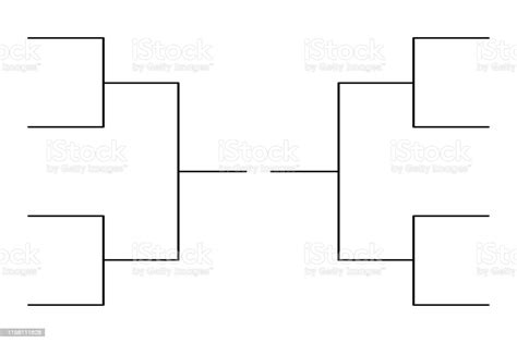 Simple Black Tournament Bracket Template For 8 Teams On White