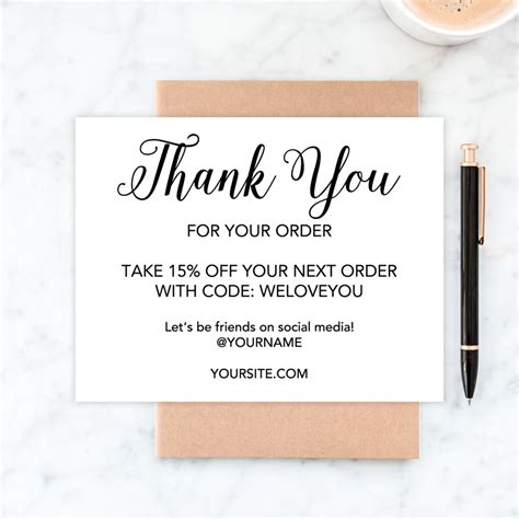Printable Thank You Business Cards