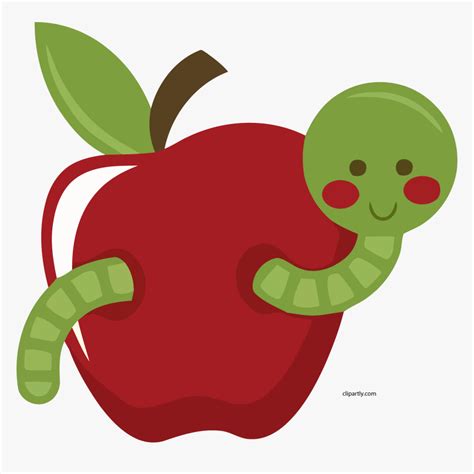 Apple And Worm Clipart Hd Png Download Kindpng