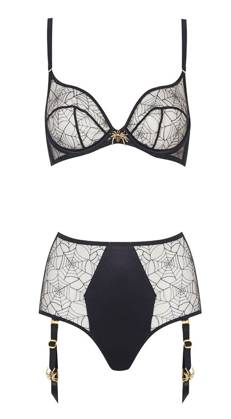 agent provocateur and charlotte olympia cats and cobwebs and thigh highs oh my belle lingerie