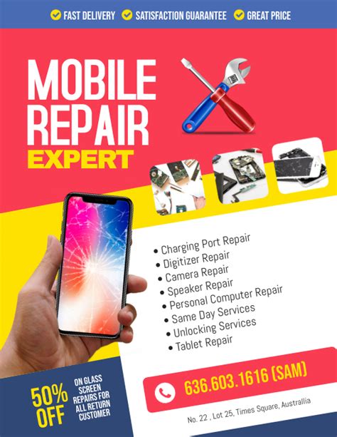 Smartphone Mobile Phone Repair Flyer Poster Template Postermywall