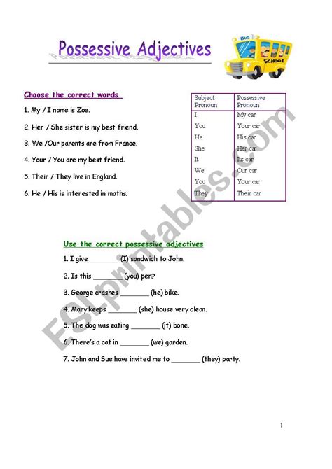 Possessive Adjectives Esl Worksheet By Mayia Hot Sex Picture