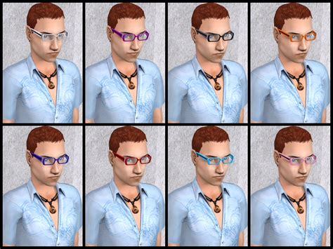 Theninthwavesims The Sims 2 Ts4 Bg Rectangular Glasses 2 For The Sims 2